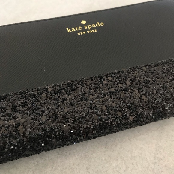 Kate spade Greta Court glitter wallet black neda - Picture 2 of 5